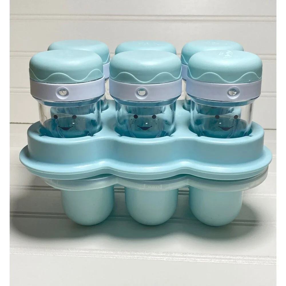 Nutribullet Baby Food Blender Cups Storage Jars Freezer Tray Blue/White NBY50100